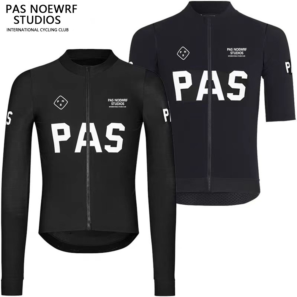 PAS 2025高品质春夏速干透气自行车长短袖骑行服黑色男女竞技上衣