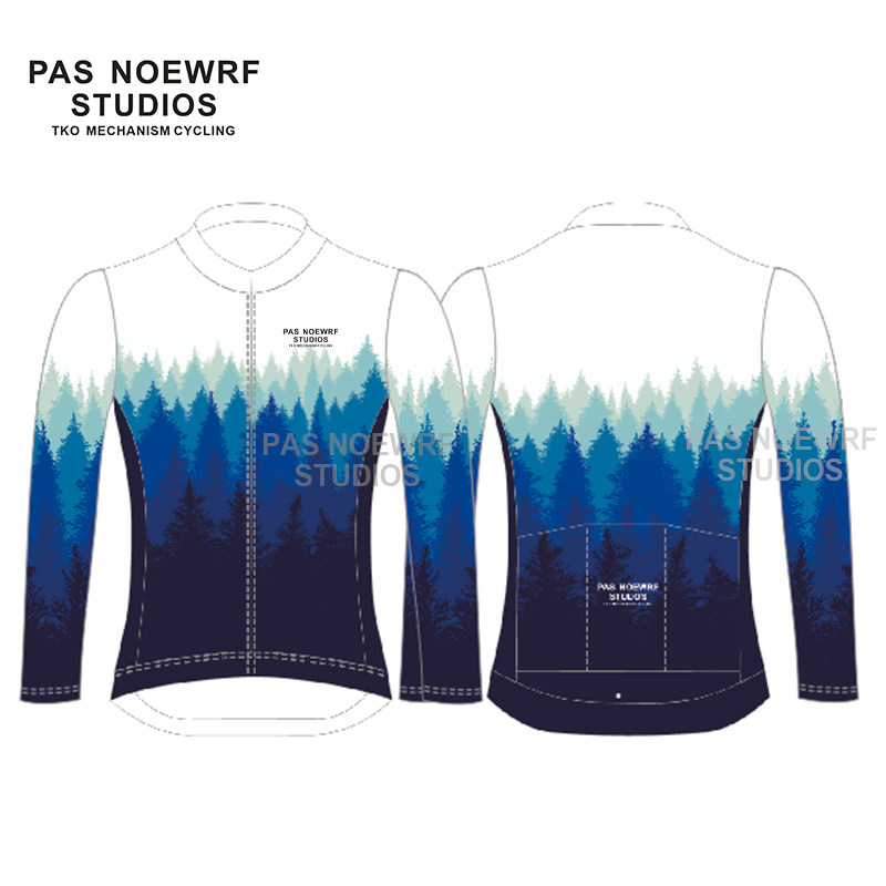 PAS 炫彩渐变春夏速干透气轻薄公路自行车长袖骑行服男女竞技上衣