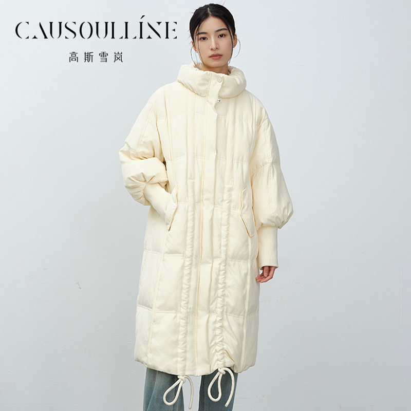 高斯雪岚2024冬装新款抽绳休闲通勤保暖羽绒服韩版休闲外套