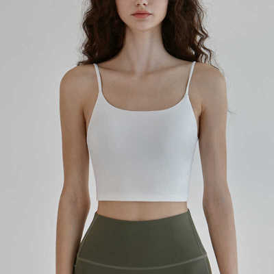 瑜伽背心带胸垫运动内衣女夏跑步固定杯美背训练休闲吊带健身文胸