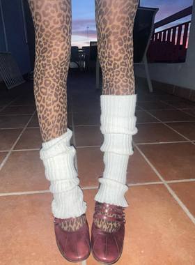 y2kslut欧美ins小众个性小众辣妹y2k美拉德豹纹打底袜丝袜女