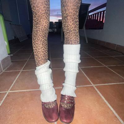 y2kslut欧美ins小众个性小众辣妹y2k美拉德豹纹打底袜丝袜女