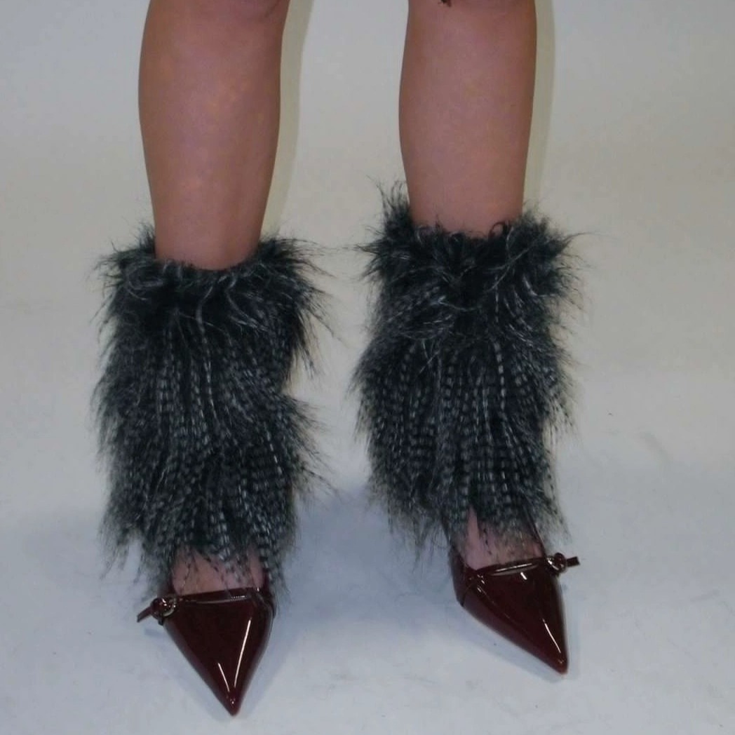 y2kslut Faux Fur Leg Warmers