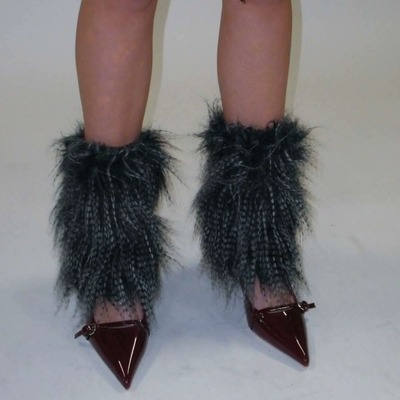 y2kslut Faux Fur Leg Warmers