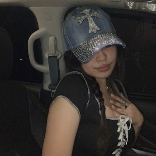 Y2k Cross Rhinestone Cap外贸ins个性满钻十字架牛仔棒球鸭舌帽