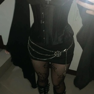 欧美ins哥特朋克亚文化个性 chains y2k多层跨境金属腰链belly