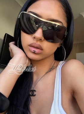 y2kslut欧美ins风复古美式辣妹骑行金属边防紫外线遮阳太阳镜墨镜