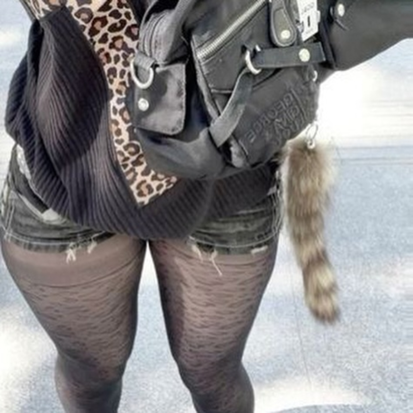 y2kslut美式复古狐狸尾巴配饰