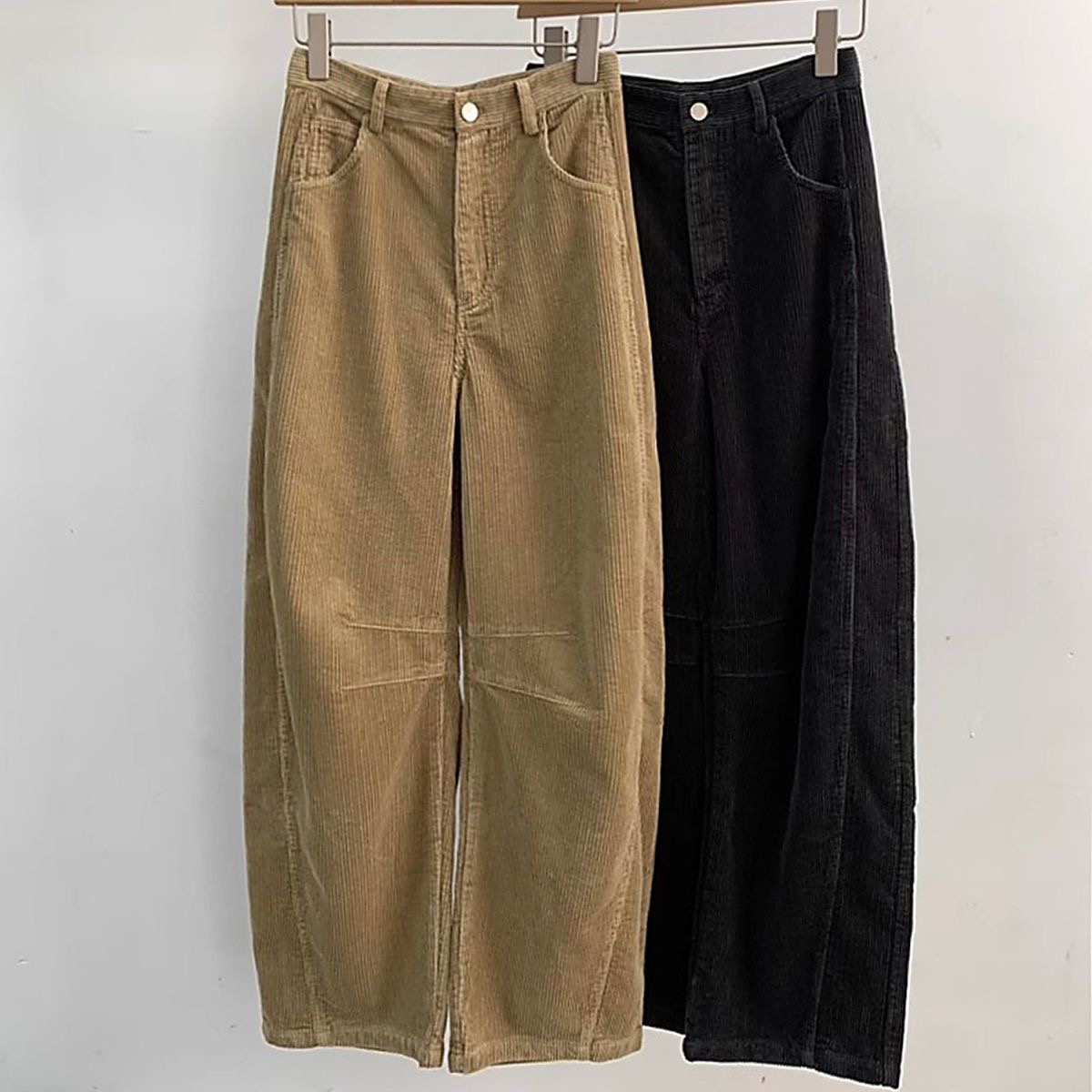 2025秋冬新款时尚韩版灯芯绒弯刀松弛感宽松慵懒休闲柔软两色舒适