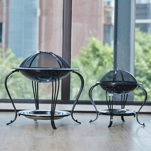 家用炉子柴火炉木炭烧烤架子农村冬天取暖铸铁室内无烟庭院烧烤炉