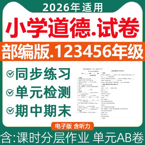 2026小学道德电子版试卷练习题