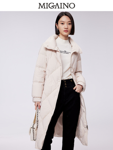 外套MN42IB053 长款 Migaino曼娅奴羽绒服女2023年秋冬新款 翻领时尚