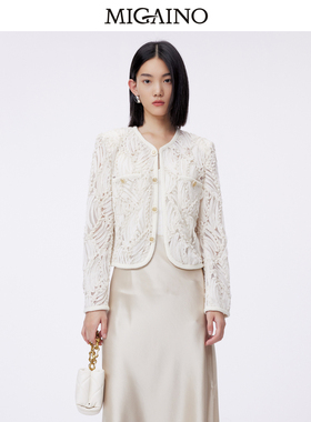Migaino曼娅奴小香外套女2024春季新款气质设计感上衣MO12SC052