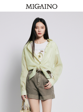 【商场同款】Migaino曼娅奴女装新款设计感简约薄款衬衫MP22AC005