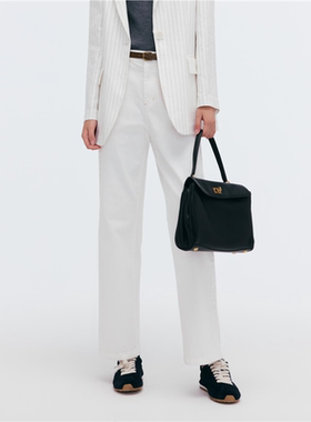 【商场同款】Migaino曼娅奴女装2025新款白色阔腿牛仔裤MP12NC017