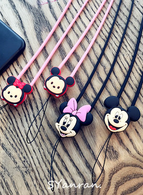 卡通可爱 硅胶苹果7plus手机挂绳iPhone6S创意挂脖长三星通用5se