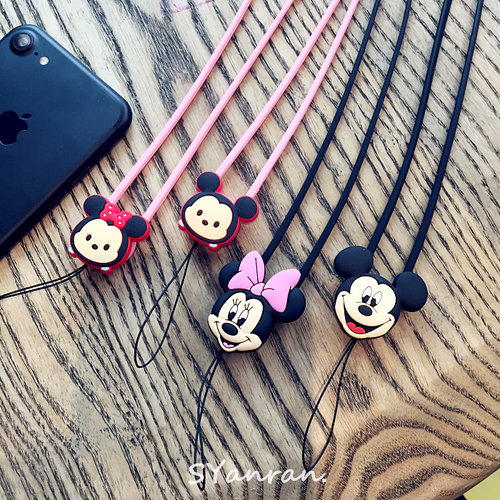 卡通可爱 硅胶苹果7plus手机挂绳iPhone6S创意挂脖长三星通用5se