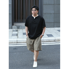 路人社 假两件T恤男短袖大码男装微胖男士穿搭宽松上衣套头夏季潮