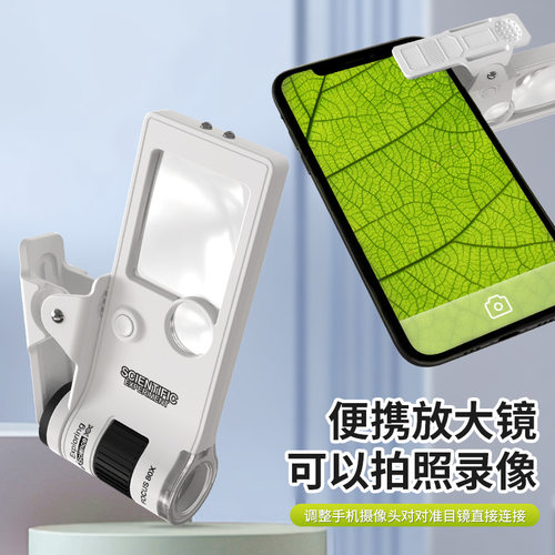 10-80倍式放大镜带led灯紫光灯