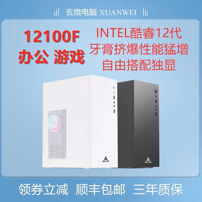 电脑INTEL12100F办公游戏主机