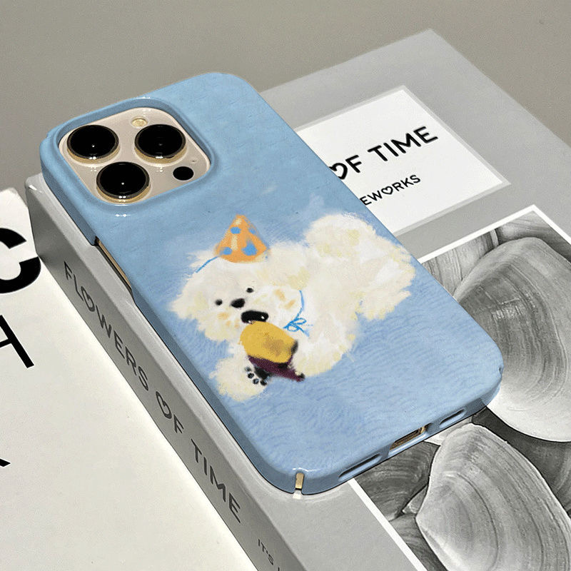 菲林涂鸦脏脏狗适用苹果15promax手机壳小众14pro保护套iphone13Pro情侣12小米11硬xr可爱xs保护套7/8plsu