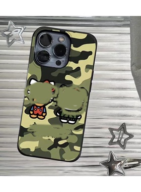 创意迷彩猫咪适用于苹果16pro手机壳iPhone15防摔x新款16promax高级14潮牌13xr小众炫酷xsmax个性8plus7p