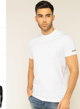叁仟良品 Dsquared2 D2次方 纯色男士修身短袖T恤 D9M202430
