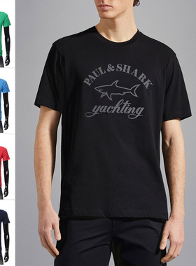 叁仟良品 正品 Paul Shark 鲨鱼 男士 修身 圆领 短袖T恤 C0P1007