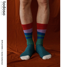 todoso socks BYPLAYERS中筒彩色精梳棉袜子男女