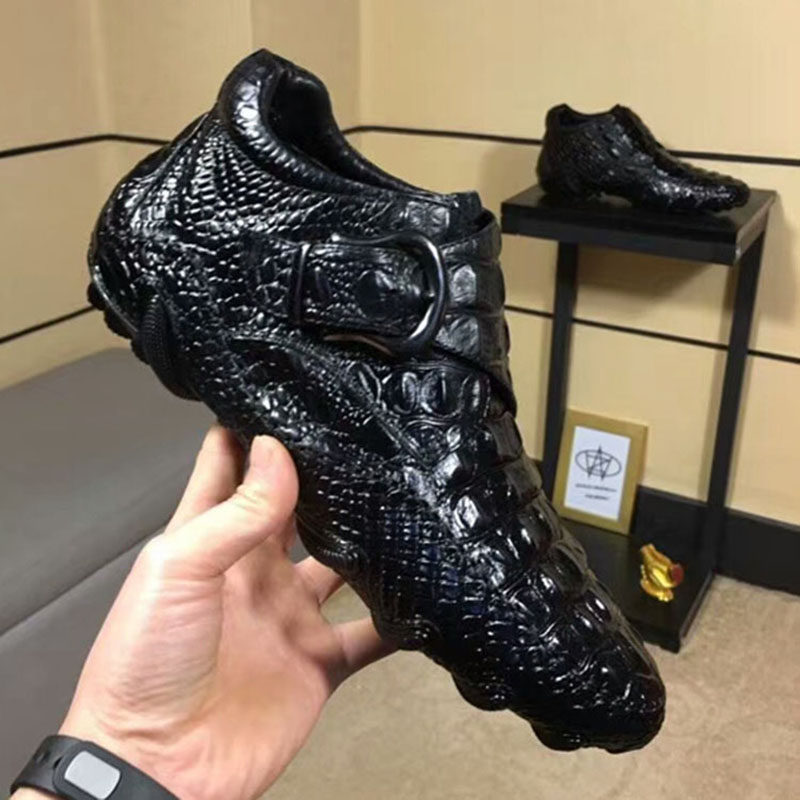 欧洲站男鞋时尚潮流鳄鱼纹豆豆鞋男士高帮皮鞋短靴子休闲软底皮靴,流行男鞋,高帮鞋,淘宝优惠券,粉丝福利购,淘宝优惠卷