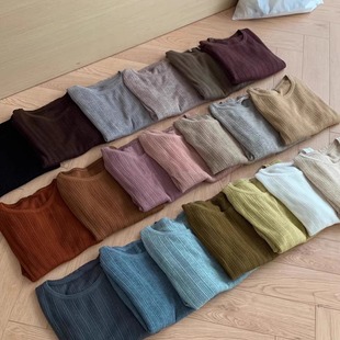 秋季 针织衫 新品 羊毛长袖 女显瘦百搭打底内搭洋气毛衣上衣 薄款 韩版