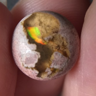 天然墨西哥围岩欧泊火欧泊吊坠项坠收藏把玩超美火红色晶体8.87卡