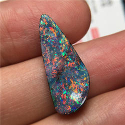 收藏级高亮靓七彩/澳洲铁欧泊天然裸石/10.3*15.5*4.8MM7.935克拉
