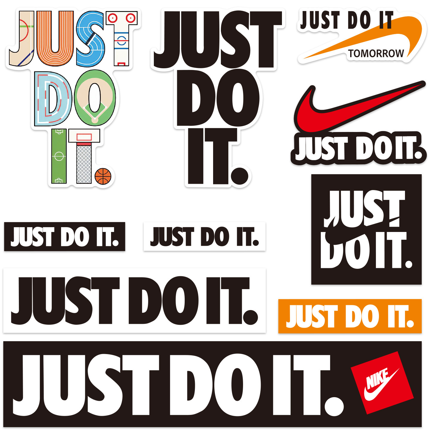 JUST DO IT运动励志潮牌贴画套装旅行箱个性笔记本电脑装饰小贴纸