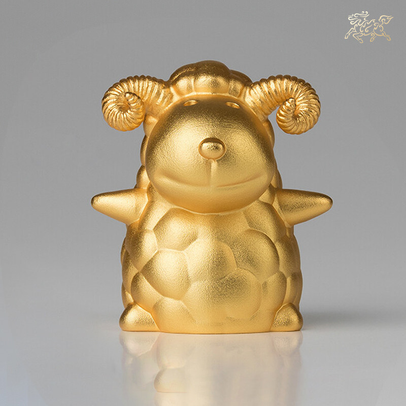 铜师傅羊摆件吉祥物十二生肖铜工艺品礼品可爱小金羊客厅桌面饰品