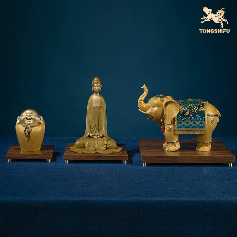 铜师傅黑胡桃木底座铜工艺品搭配摆件手办实木模型底盘可刻字托盘图片