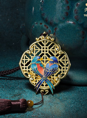 铜师傅四喜临门喜鹊铜挂件