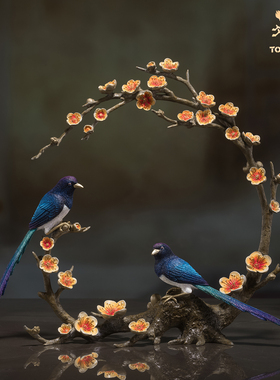 铜师傅喜上眉梢铜摆件客厅送礼