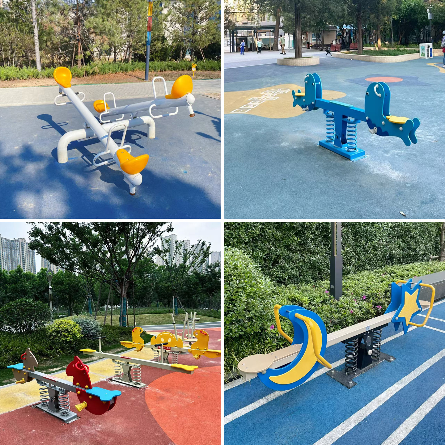 公园小区户外摇马PE板跷跷板摇乐