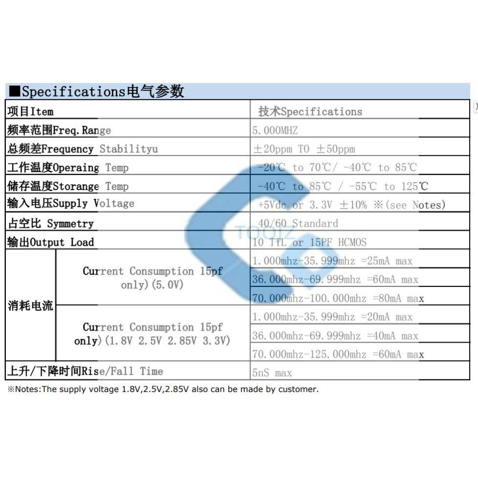 厂家新货多尺寸SMD晶振5MHZ图片