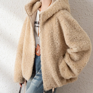 657 YS1 繁花小众冬上新连帽宽松百搭休闲羊毛外套 含100羊毛