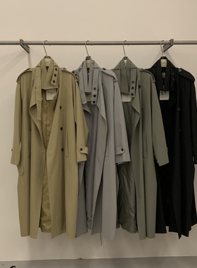 繁花小众本风～气质高级感翻领收腰外套风衣(配腰带)19960a