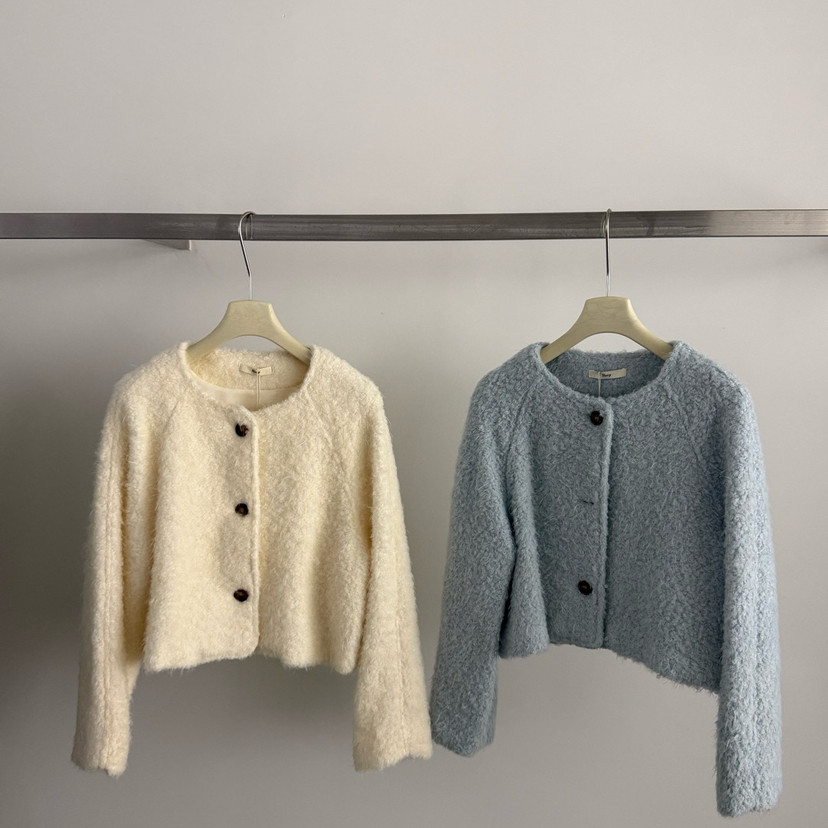 繁花法式复古百搭圆领单排扣羊毛外套（含56羊毛）slurp-8037