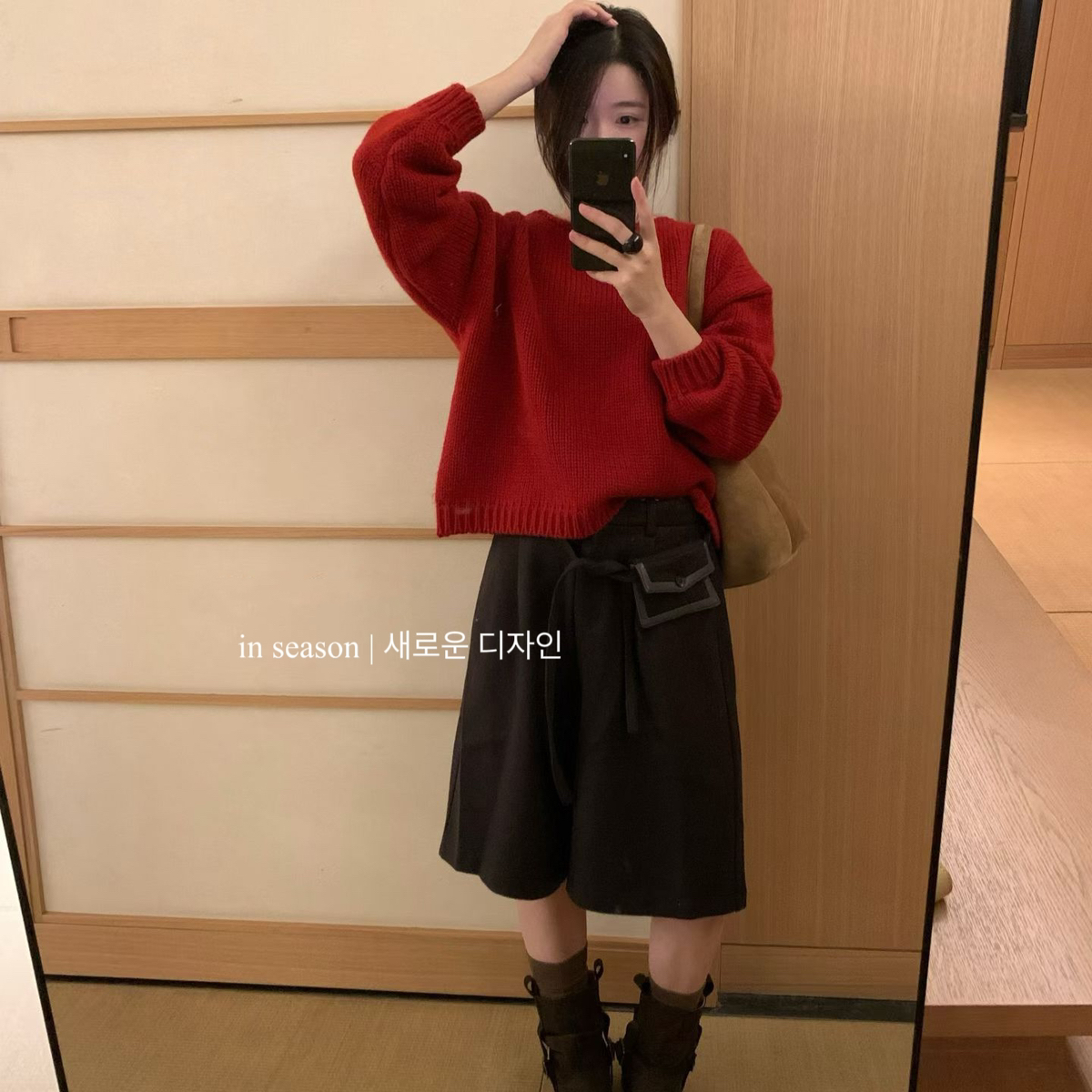 繁花小众法式复古粗线开衫宽松卡通保暖毛衣(配毛领)25159