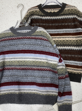 繁花店衫高克重费尔岛复古慵懒风保暖毛衣（含100绵羊毛）XF87680