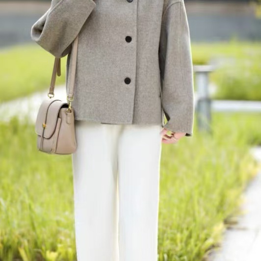 繁花福利款小个子显瘦百搭立领羊毛大衣羊毛外套（含90羊毛）x101