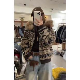 配真貉子毛领可拆卸 保暖羽绒服外套 NX503 新款 繁花毛外套女冬季