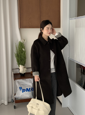 繁花妹妹韩系长款羊绒大衣羊毛外套(含89.9澳毛)(10.1羊绒)SA106