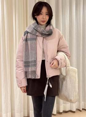 繁花百搭显瘦休闲保暖羽绒服外套(配可拆人造毛领)26061