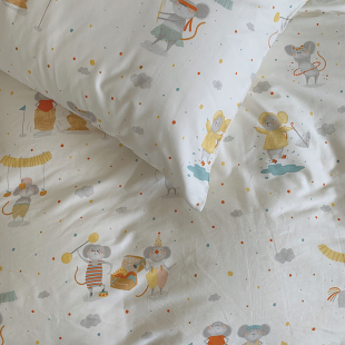 纯棉斜纹 单人双人床品3四件套 卡通小老鼠儿童 床单SS 宅姿势